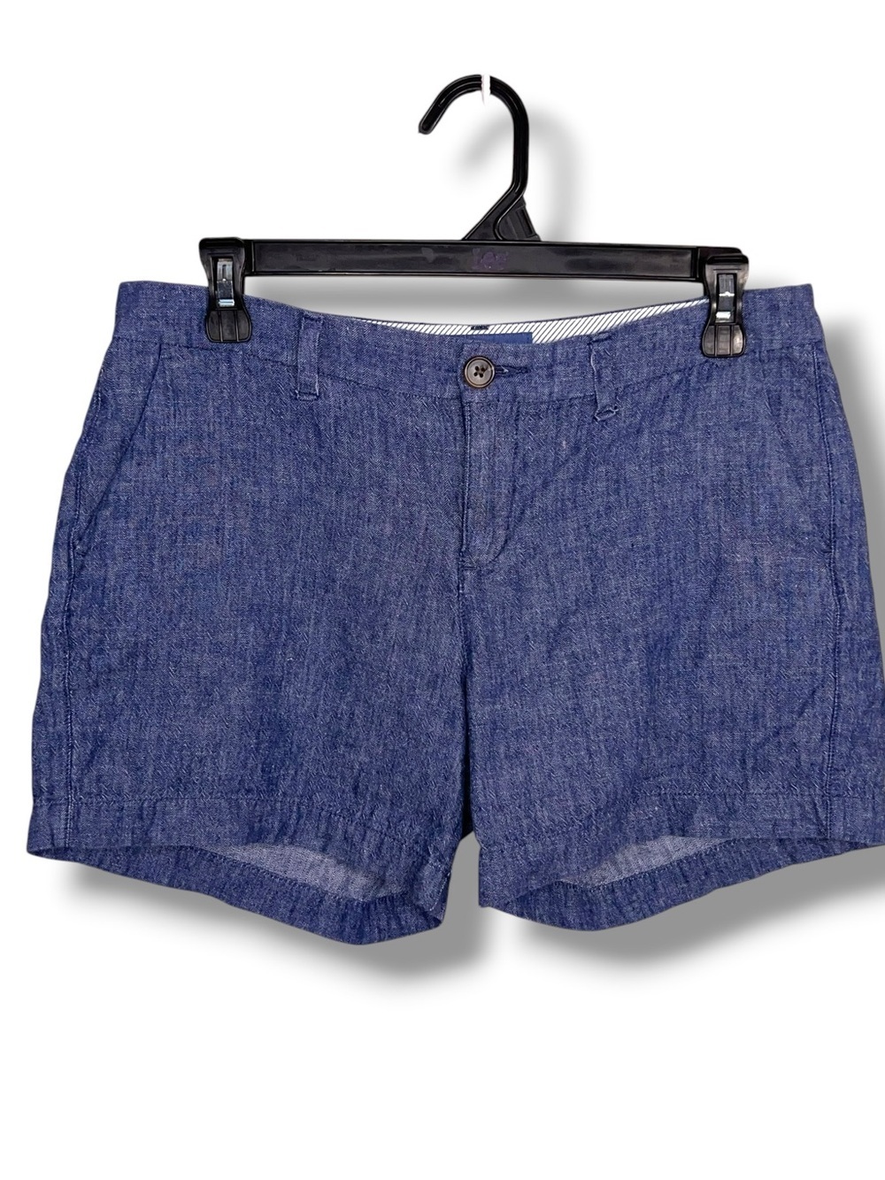 Size 4 Old Navy Blue Linen Shorts Preppy Classic Chino Beach Coastal